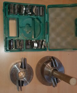 2 x Profilfräser mit verschiedenen Fräsereinsätzen (100 x 40 x 30)