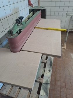 Kantenschleifmaschine "Schmid" ohne Oszillation mit internen Staubfangbeutel